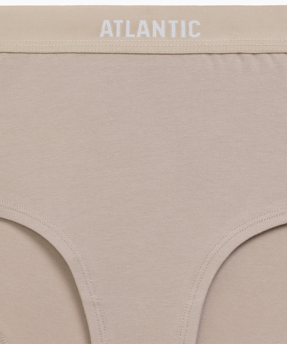 Трусы женские макси спорт Atlantic, набор из 3 шт., хлопок, бежевые + розовые + зеленые, 3CLP-009