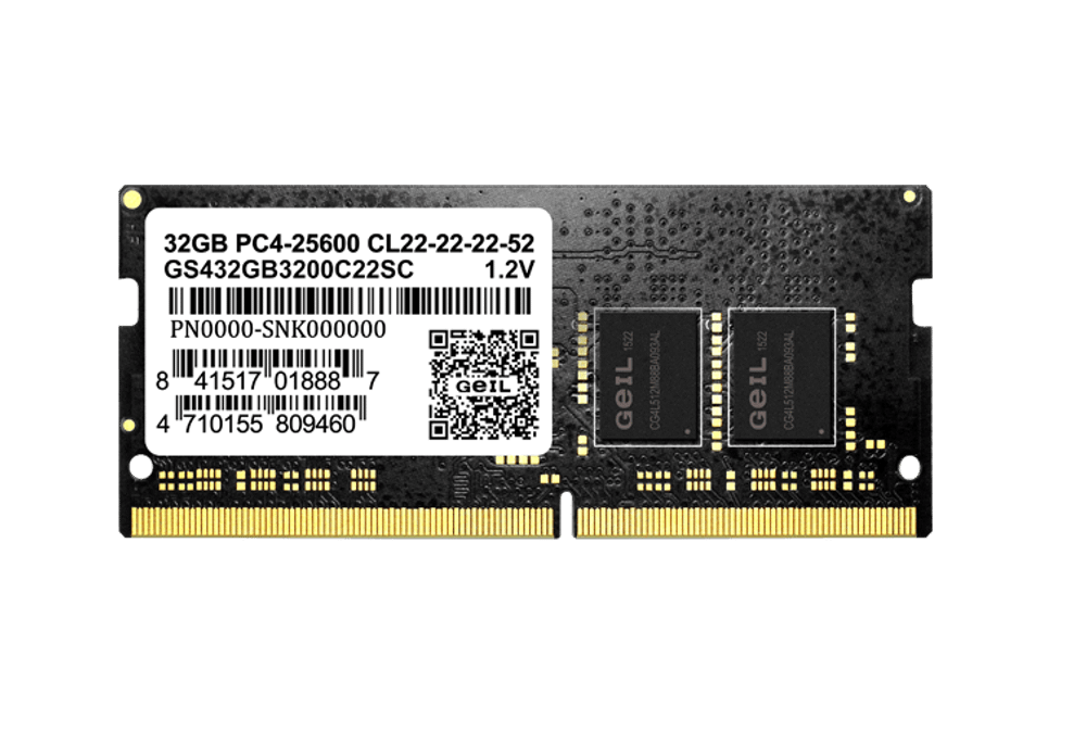 Оперативная память для ноутбука  8Gb DDR4 2400MHz GEIL PC4-19200 SO-DIMM 17-17-17-39 GS48GB2400C17SC