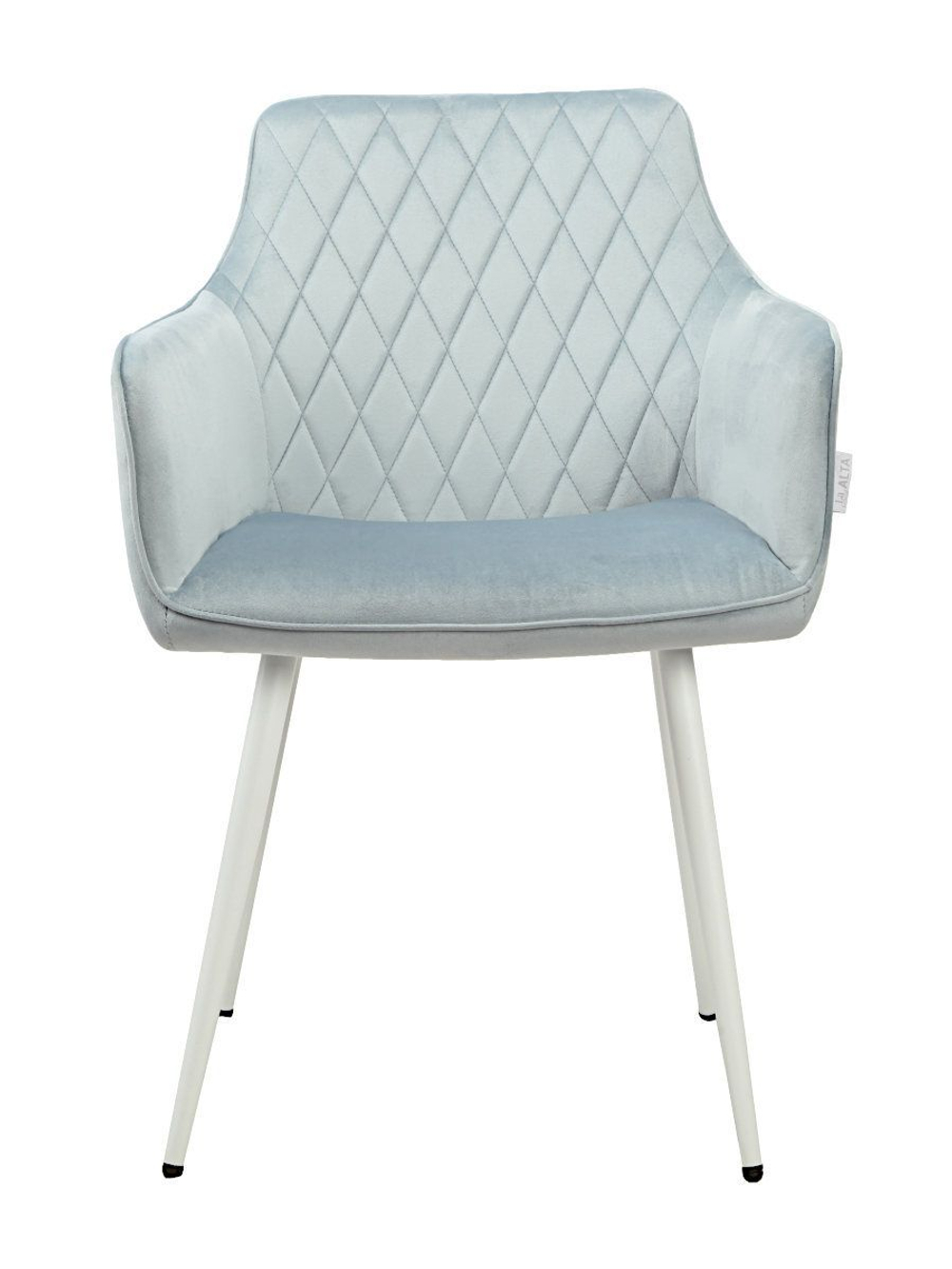 Стул LA ALTA CATALINA велюр пыльно-голубой, каркас белый