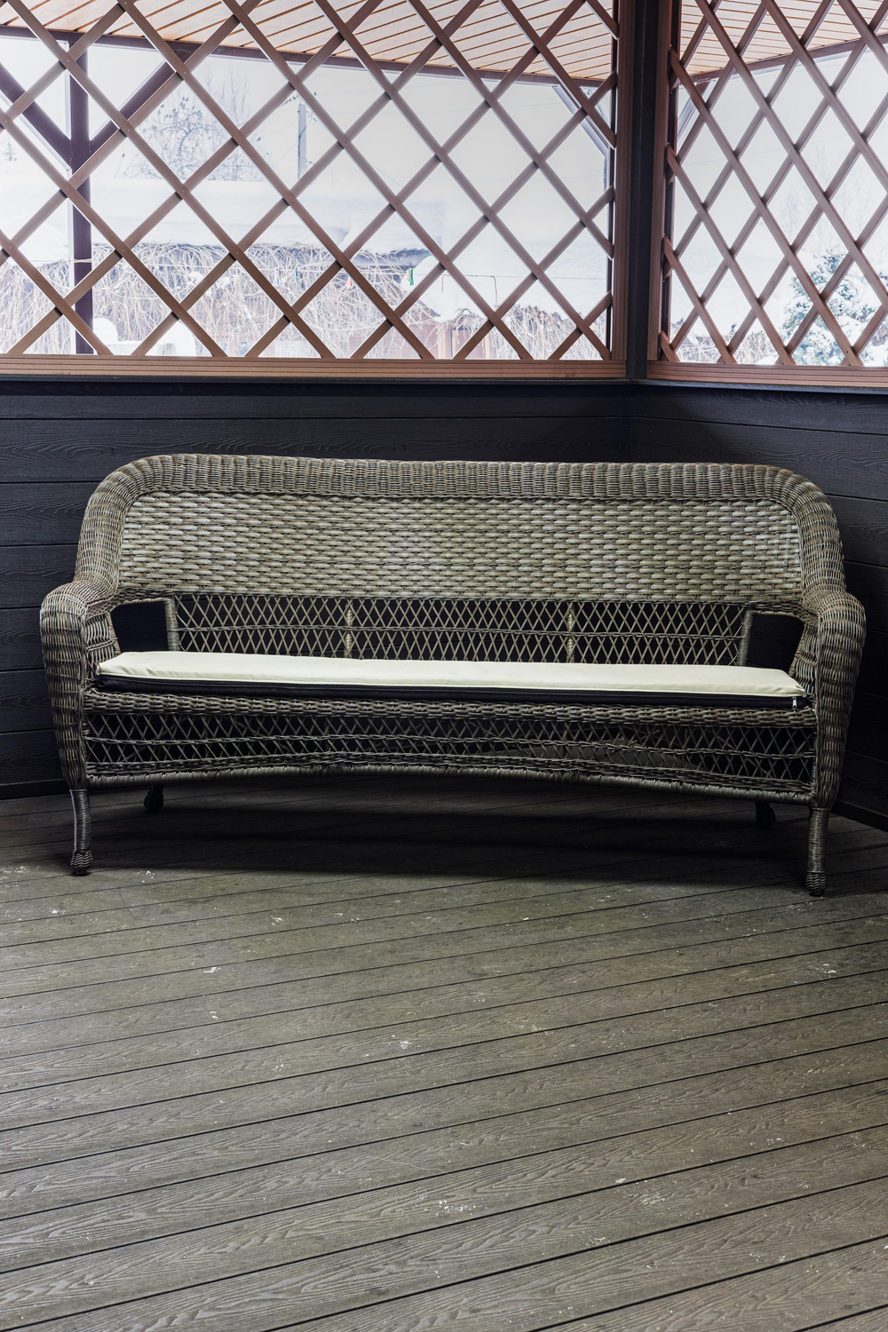 Диван 3-местный из искусственного ротанга МЭДИСОН «MADISON» с подушкой на сидение