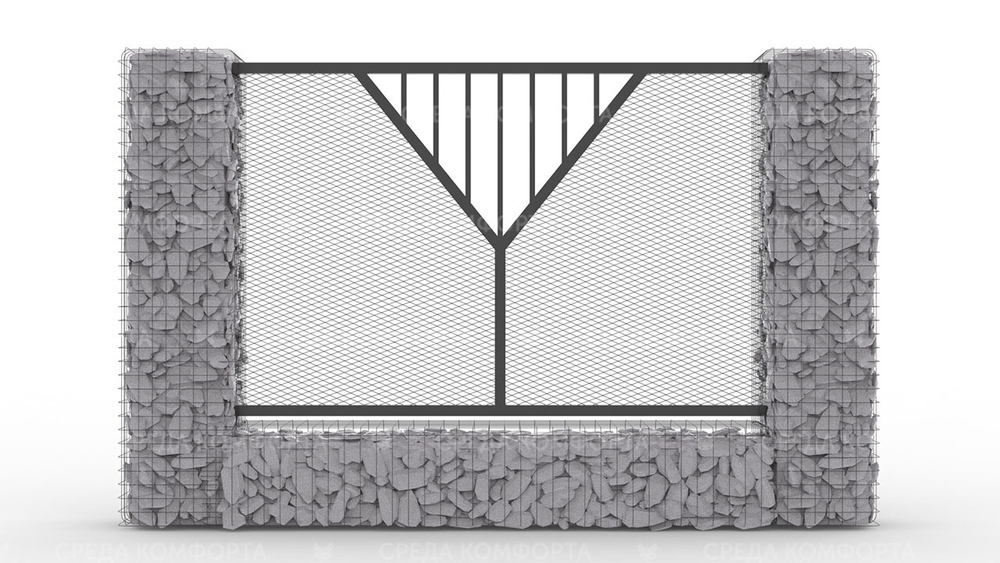 Забор из сетки рабицы ZBR0185