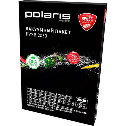 Вакуумные пакеты Polaris PVSB 2030 для вакууматора 20х30 см 100 шт Прозрачный