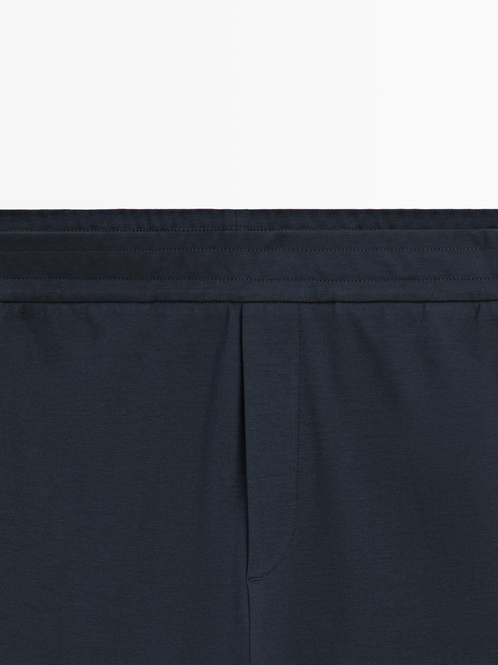 Massimo Dutti Брюки прямого кроя из смесовой хлопковой ткани, темно-синий