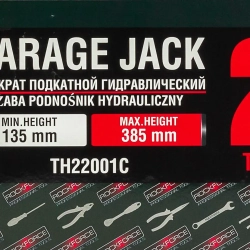 Домкрат подкатной гидравлический 2 т (h min 135мм, h max 385мм) с резиновой накладкой в кейсе RockForce##Rock FORCE RF-TH22001C кейс