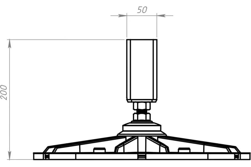 Опора кровельная поворотная ZRS 350х350