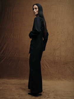 Платье с узлом из костюмной ткани