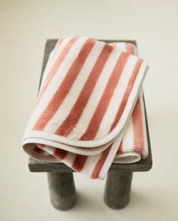 ZARA HOME ДЕТСКОЕ ПОЛОТЕНЦЕ В ПОЛОСКУ, КРАСНОВАТО-КОРИЧНЕВЫЙ