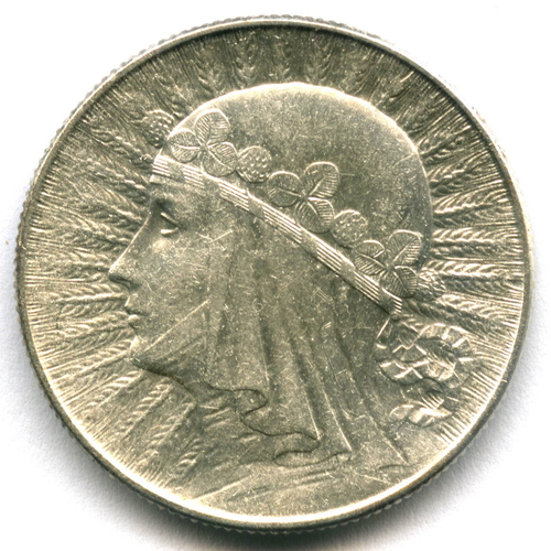 5 злотых Польша Ядвига 1934 год XF-AU Серебро