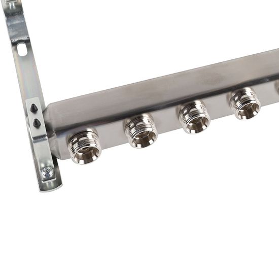 Коллектор Rommer 1"x3/4" на 12 контуров для радиаторной разводки (нерж. сталь) RMS-4401-000012