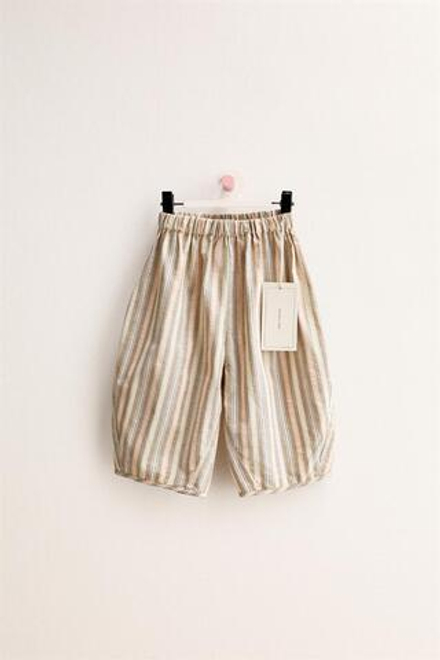 ZARA TIMELESS - БРЮКИ-БАЛЛОНЫ В ПОЛОСКУ, РЫЖЕВАТО-КОРИЧНЕВЫЙ