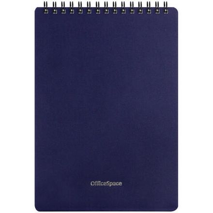 Блокнот А5, 60л, на гребне, клетка, Спейс синий, пластиковая обложка