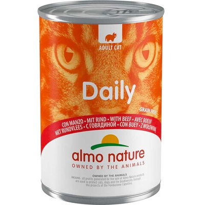 Almo Nature консервы для кошек "Daily" с говядиной 400 г банка