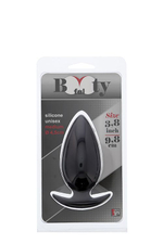 Чёрная анальная пробка BOOTYFUL ANAL PLUG MEDIUM BLACK - 9,8 см. (Цвет: черный)