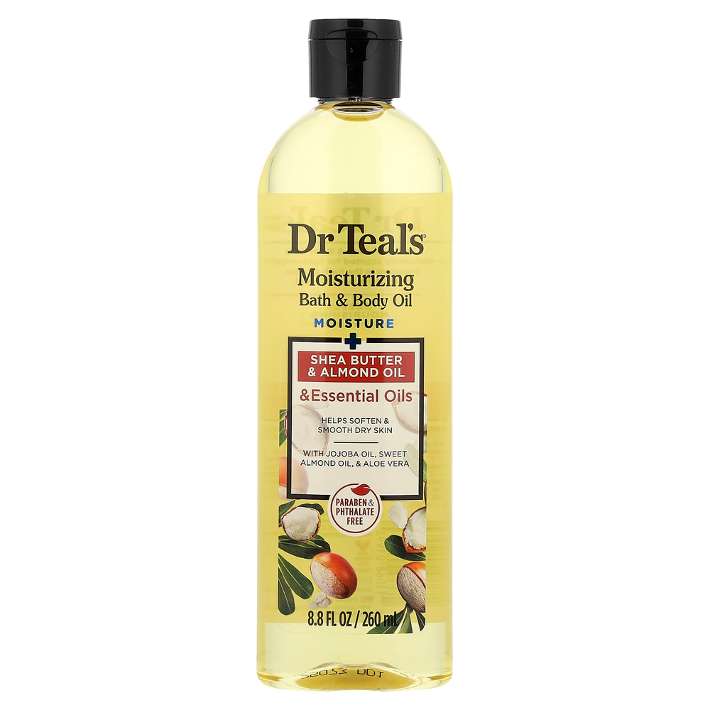 Dr. Teal's, увлажняющее масло для ванны и тела, масло ши и миндаль, 260 мл (8,8 жидк. унции)