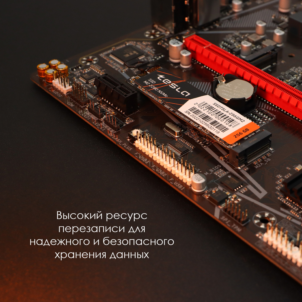 SSD TESLA 128Гб, M.2 2280, NVMe, Bulk, TLC, PCIe3.0, Чтение:1900мб/с, Запись:1000мб/с (SSDTSLA-128GM2)