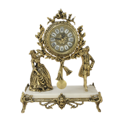 Bello De Bronze Часы каминные Пастораль на мраморной подставке
