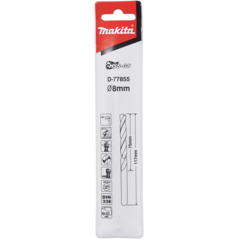 Сверло Makita по металлу HSS-GS 8*117   D-77855