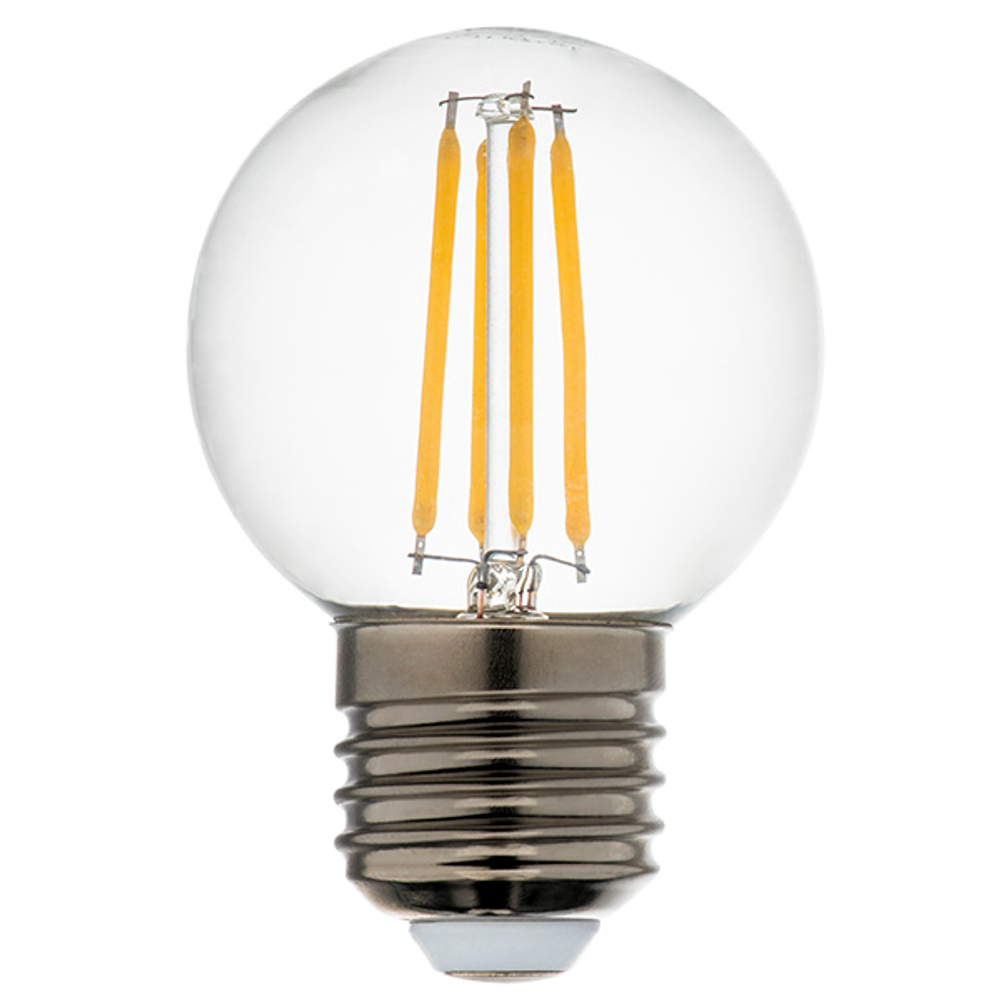 933822 Лампа энергосберегающая LED FILAMENT 220V G50 E27 6W=65W 400-430LM 360G CL 3000K 30000H