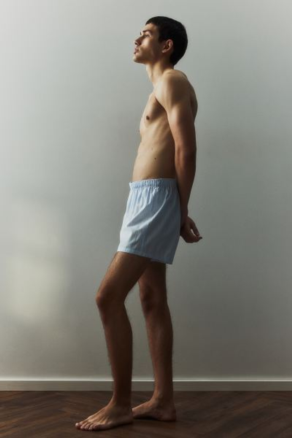 H&M Набор из трех хлопковых трусов-боксеров, голубой