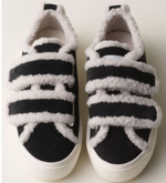 Замшевые кеды INUIKII 35202-050 Shearling low velcro black на меху