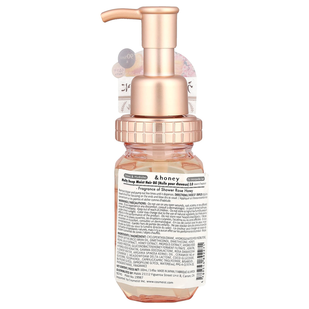 &honey, Melty Moist Repair Oil, розовый и мед для душа, 100 мл (3,4 жидк. Унции)