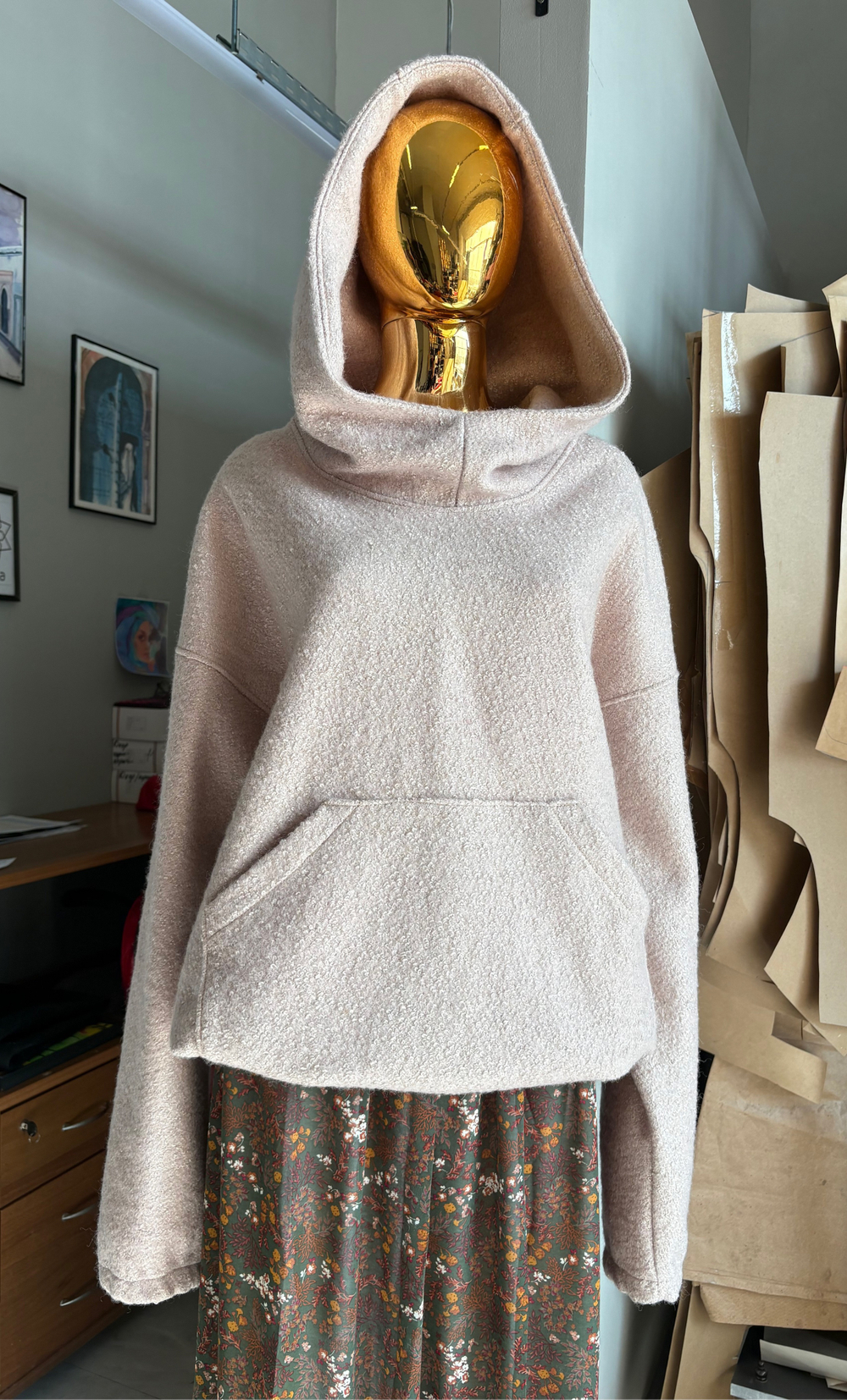 Худи -пальто /бежевый