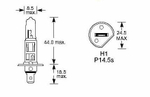 АКГ 24-100 H1 Автолампа (6112) фарная, повышенной яркости, жест. цоколь P14,5S, 24V