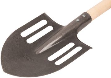 Лопата штыковая облегченная, "рельсовая сталь", с деревянным черенком и V-ручкой 210х385х1440 мм