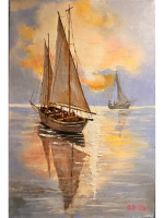 Картина авторская маслом на холсте 33х46 см на стену для интерьера "Мраморное отражение"