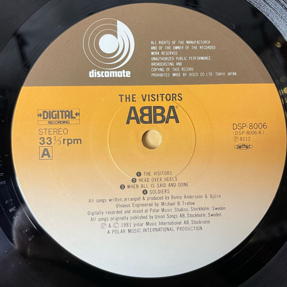 Винтажная виниловая пластинка LP ABBA АББА The Visitors (Japan 1981) (Obi) Two For The Price Of One