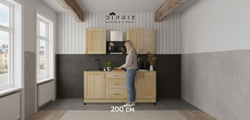 Кухонный модуль, 80х32х75, Стокгольм Натур, навесной, 2 двери, из массива дерева, в лаке, Dipriz