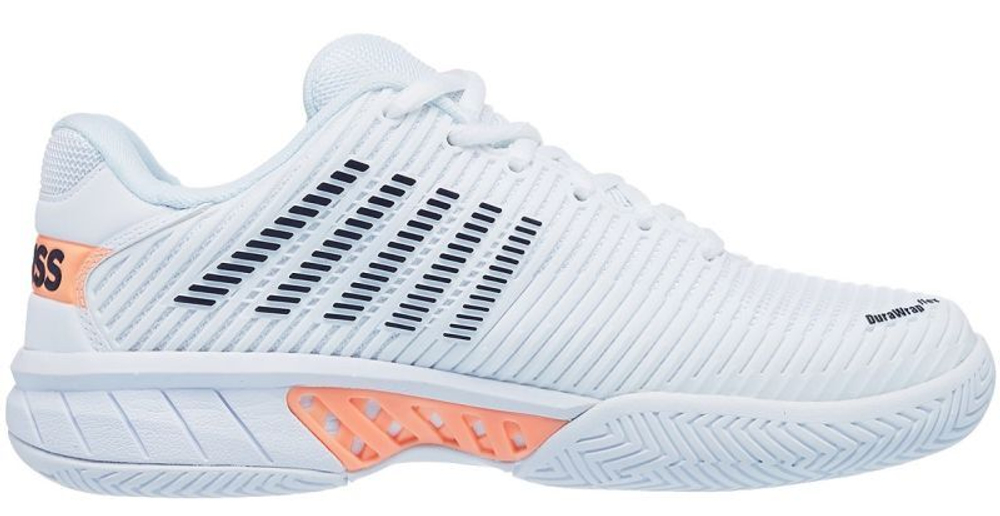 Женские Кроссовки теннисные K-Swiss Hypercourt Express 2 W - white/peach nectar/graystone