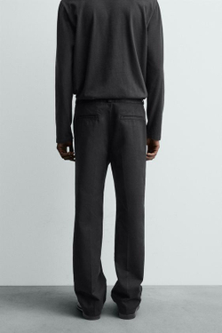 ZARA БРЮКИ ЧИНОС OVERSIZE-FIT, ЧЕРНЫЙ