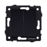 Выключатель кнопочный 2-клавишный 10А/250В, черный Kollinger REA-S-011BK для Aspekt, Eleganz, Reflex
