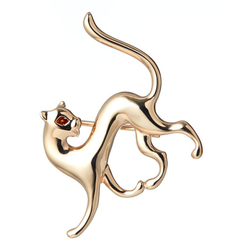 "Кошка" брошь в серебряном покрытии из коллекции "Животные" от Jenavi с замком булавка