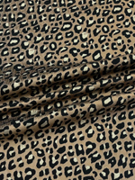 Жаккард п/э с ацетатом и люрексом Dolce&Gabbana коричневый с анималистичным принтом