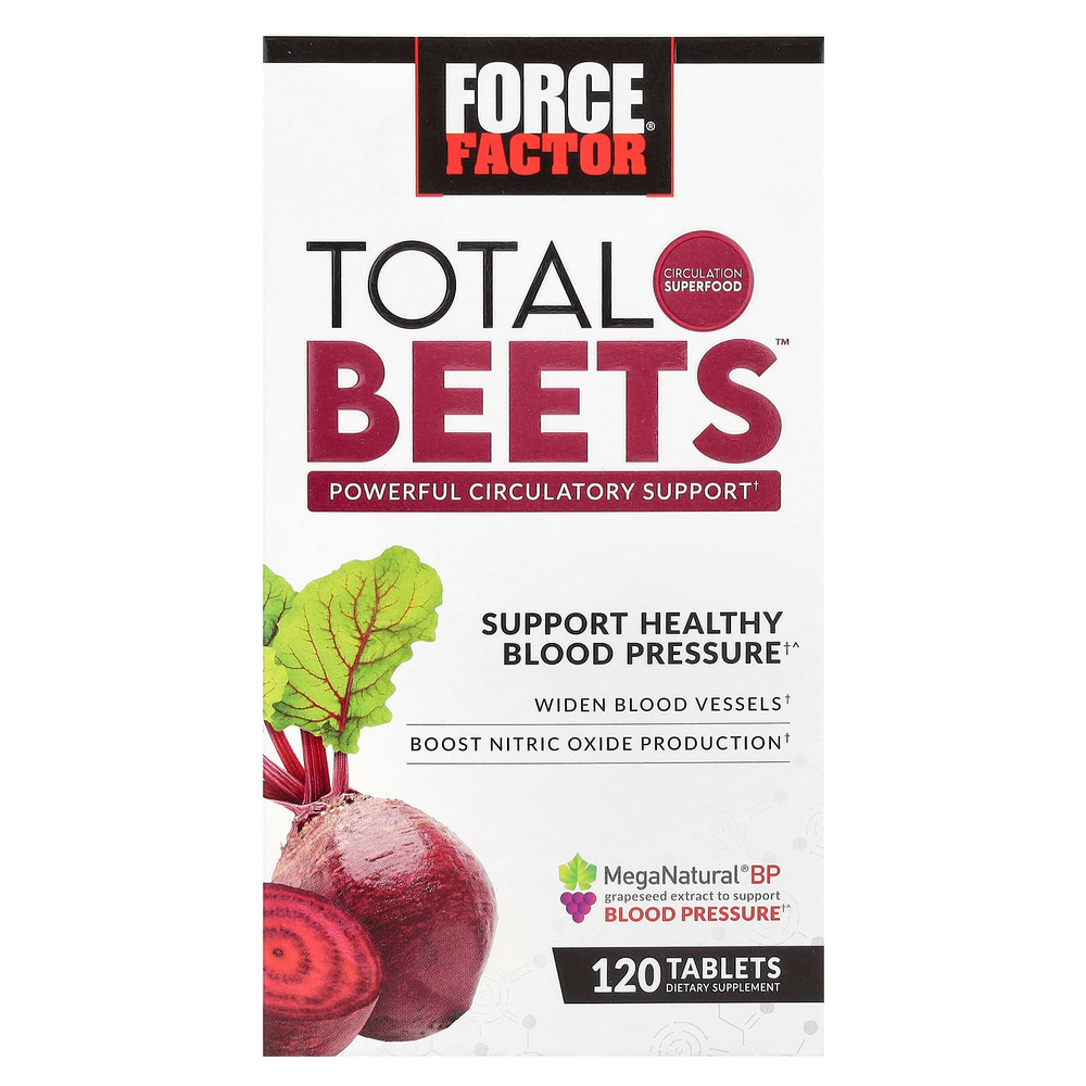 Force Factor, Total Beets, эффективная поддержка кровообращения, 120 таблеток