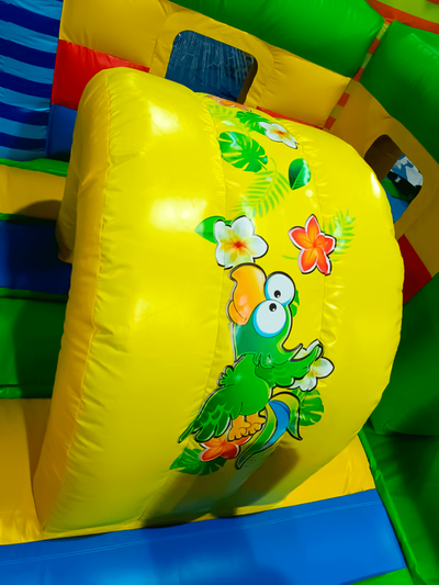 Коммерческий надувной батут «Звериный мир 2» с горкой и аркой, 6*5*4.2 м