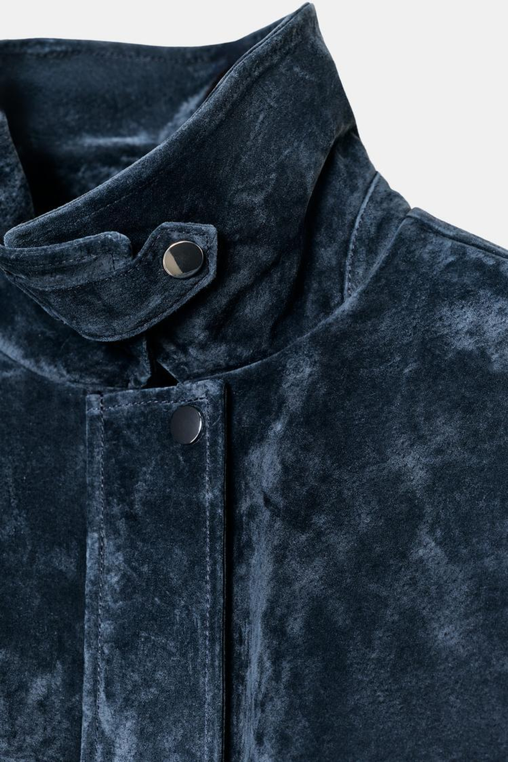 ZARA БОМБЕР ИЗ 100% КОЖИ, МОРСКОЙ СИНИЙ