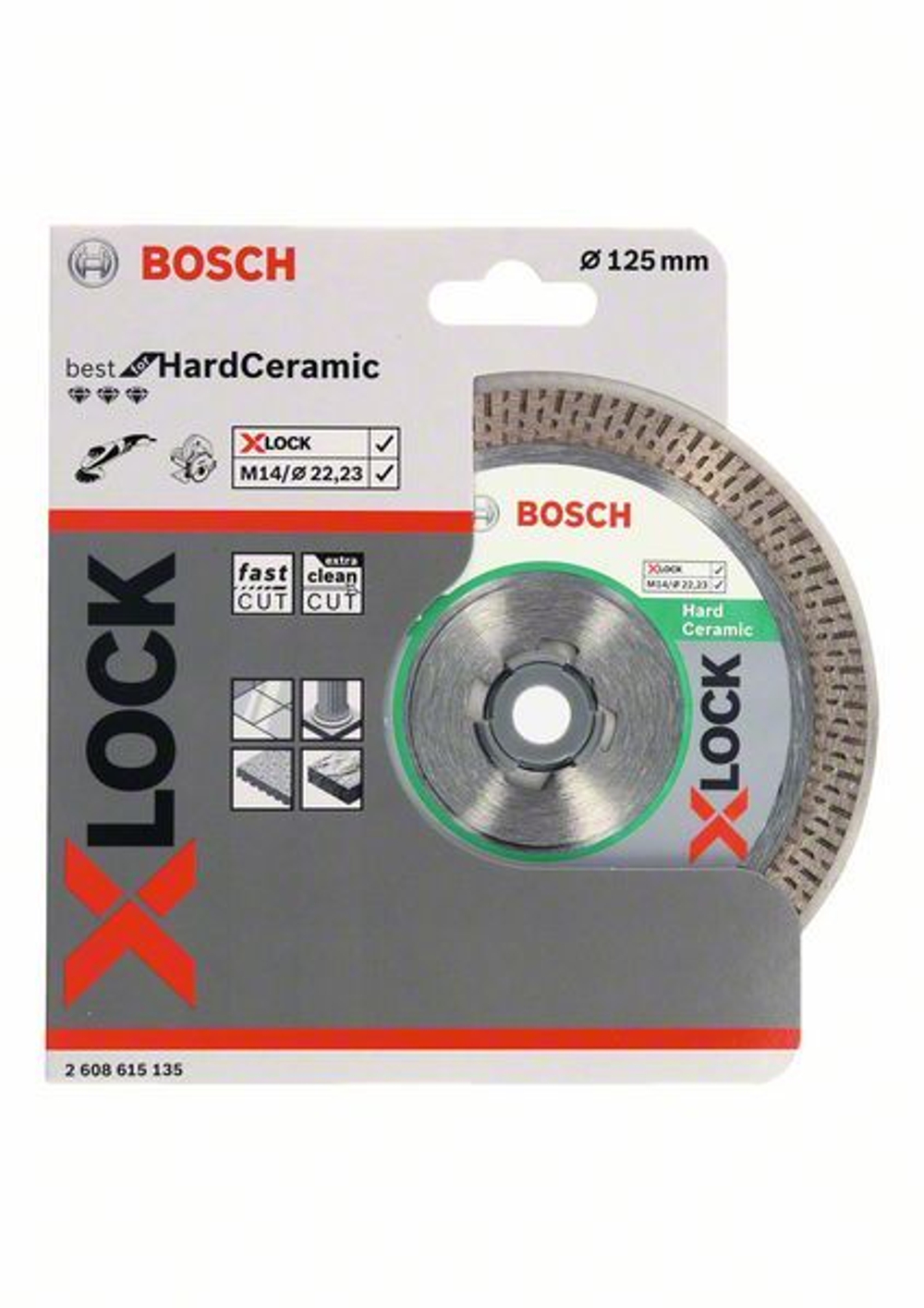 Алмазный отрезной диск Best for HardCeramic X-LOCK 125x22,23x1,4x10 2608615135