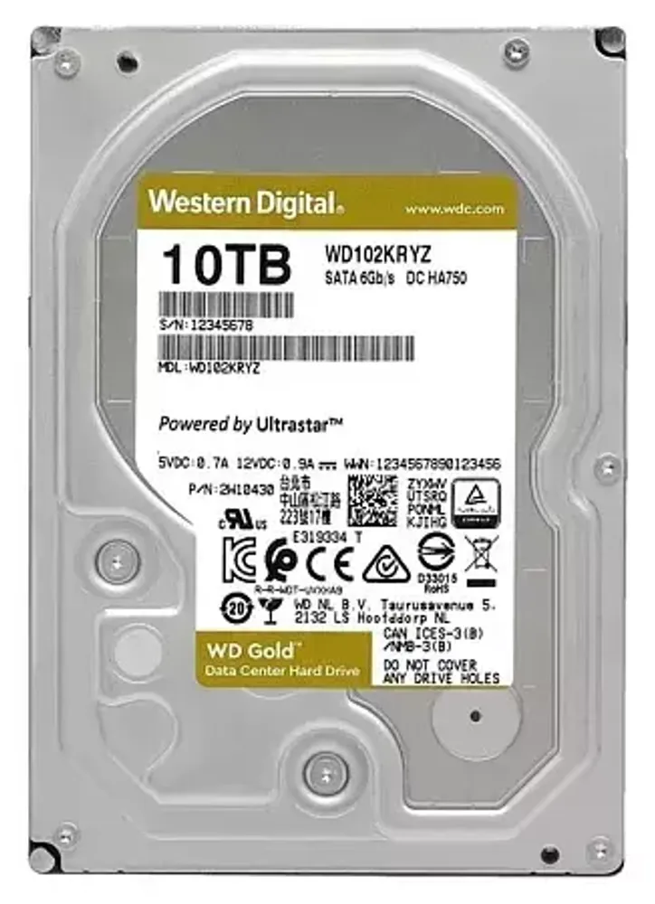 HDD Server WD Gold (3.5&#39;&#39;, 10TB, 256MB, 7200 RPM, SATA 6 Gb/s)