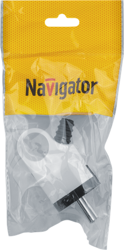 Вилка Navigator 61 361 NCA-PL03-16A-E-WH угловая с/з белая