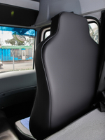 Чехлы Люкс КамАз 5490 K4 с 2014 года (экокожа+рогожка, черный, синяя вставка)