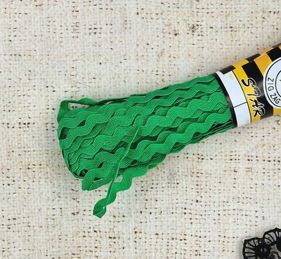 Тесьма "Вьюнок", ш. 5 мм,  травяной