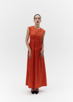 Платье с защипами, м. 2459 красный, р. XS