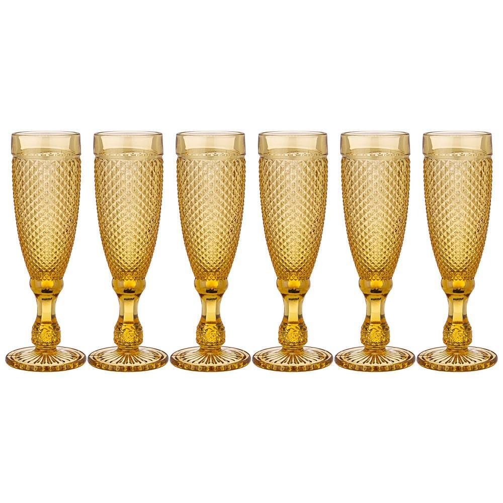 НАБОР БОКАЛОВ ДЛЯ ШАМПАНСКОГО "ГРАНАТ" ИЗ 6ШТ. СЕРИЯ "MUZA COLOR" 150МЛ. / В=20 СМ (КОР=4НАБ.)