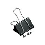 Зажимы для бумаги Miraculous 32 мм, чёрные, 12 шт