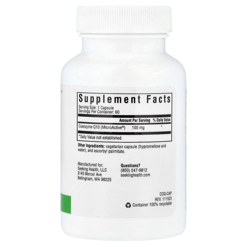 Seeking Health, CoQ10, 100 мг, 60 вегетарианских капсул