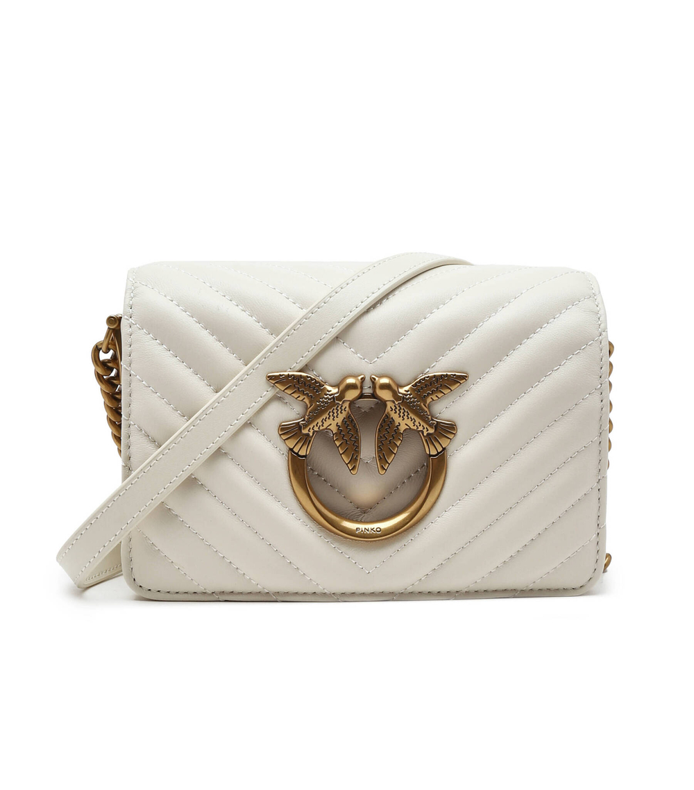 Skórzana наплечная сумка LOVE CLICK MINI SHEEP NAPPA CH Pinko - белый(100067 A0GK)