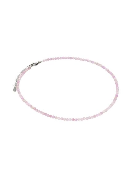 Фото чокер из кунцита 2165/3_кунцит на белом фоне сбоку